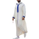 エスニック ファッション メンズ 大人 ローブ ロング ルーズ ゆったり カジュアル シャツ アラビア 中東 薄手 長袖 大きいサイズ 白