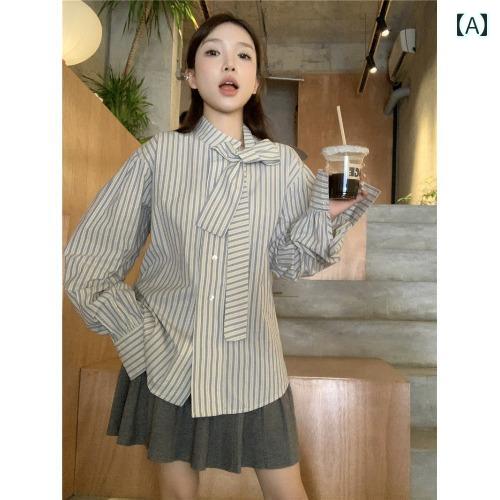 ベスト レディース 秋 かわいい カジュアル 制服 Vネック ニット リボン ストライプ シャツ 女性用 ツーピース 春 ベスト レディース 秋 かわいい カジュアル 制服 Vネック ニット リボン ストライプ シャツ 女性用 ツーピース 春