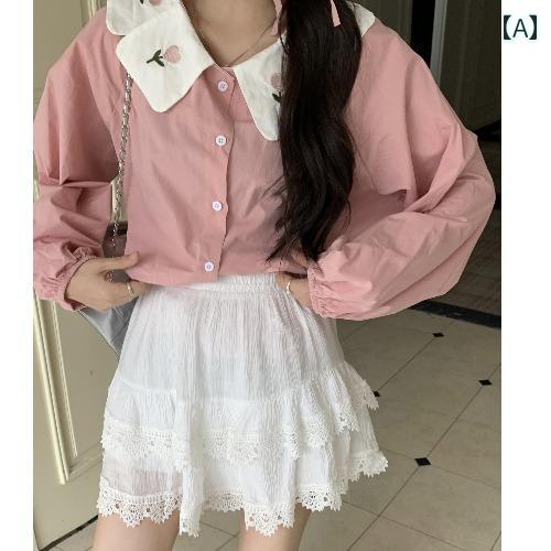 ベスト レディース 秋 おしゃれ カジュアル ノースリーブ 優しい ストリート ミルク グッド ドール 襟 刺繍 シャツ…