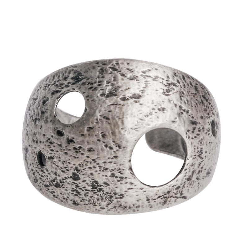 アクセサリー 指輪 大ぶり シンプル ヴィンテージ風 シルバー925 リング ユニセックス フリーサイズ 開口部 調節可能 パンク 人差し指 個性的 おしゃれ