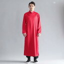 中国 漢服 男 チャンパオ ロング ガウン メンズ レトロ 紳士 衣装 唐 サテン ポリエステル ローブ 大きいサイズ コート マンダリン 秋 パーティー ボタ...