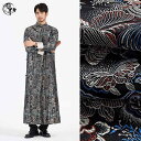 中国 漢服 男 チャンパオ ロング ガウン メンズ レトロ 蝶 愛 フラワー 模様 プリント ジャガード マンダリン 秋 ラペル 唐 パフォーマンス S M 2...