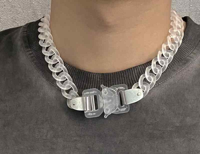 ネックレス メンズ レディース カップル アクセサリー 小物 ブレスレット チタン アクリル チェーン バ..