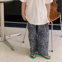 キッズ パンツ 夏 ベビー 男の子 女の子 綿 ロング丈 ウエストゴム 涼しい ゆったり 虫よけ エスニック風 カジュアル おしゃれ 幾何学模様 プリント