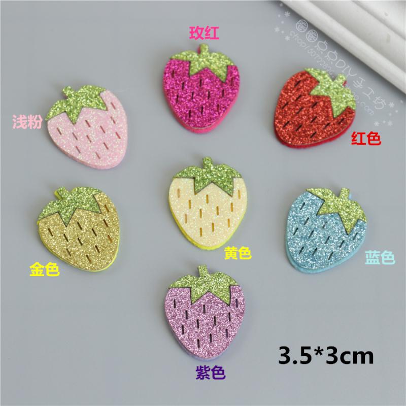 ハンドメイド パーツ 小さい かわいい イチゴ 布製パッチ DIY 手芸 材料 子供用 ヘアアクセサリー リボ..