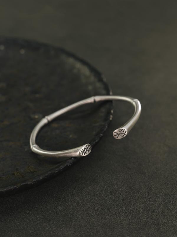 バングル メンズ レディース 大人 カップル ペア アクセサリー ブレスレット エスニック レトロ 民族風 普段使い 外出用 シンプル おしゃれ シルバー