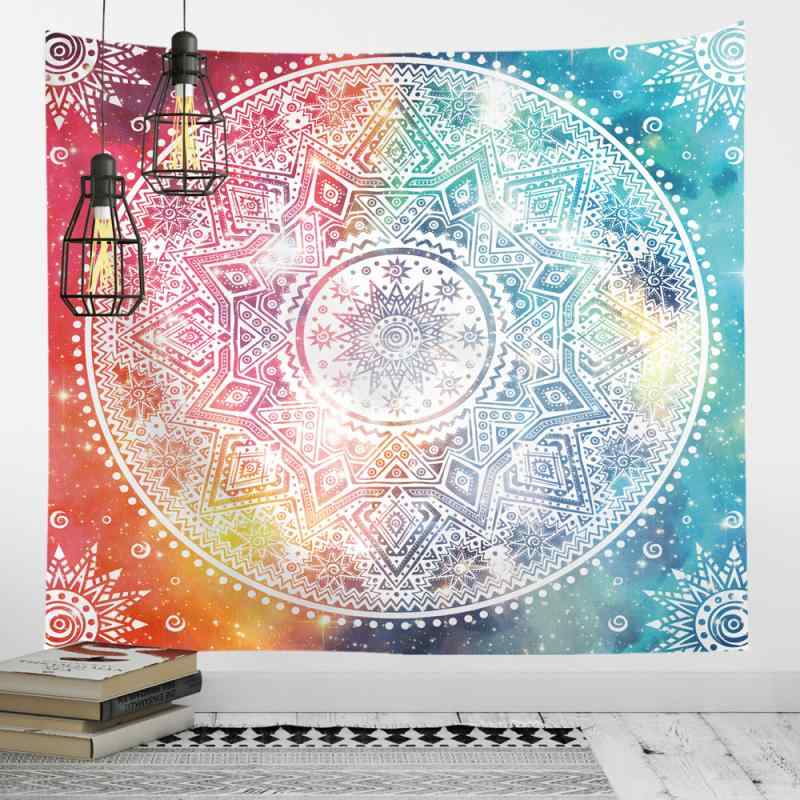 壁 インテリア 飾り タペストリー 曼荼羅 布 ボヘミアン 北欧 ヨガ 背景 ファブリック ライブ 放送 寝室 装飾 ベッド サイド ぶら下げ 横型 ウォッシャブル 150 200 cm