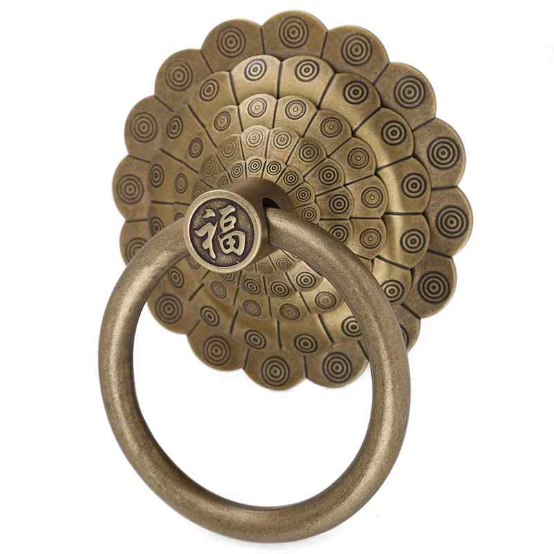 ドアノッカー 真鍮 銅 取手 ノック ハンドル リング ノブ 玄関 ドア 扉 引き出し 家具 棚 キャビネット..