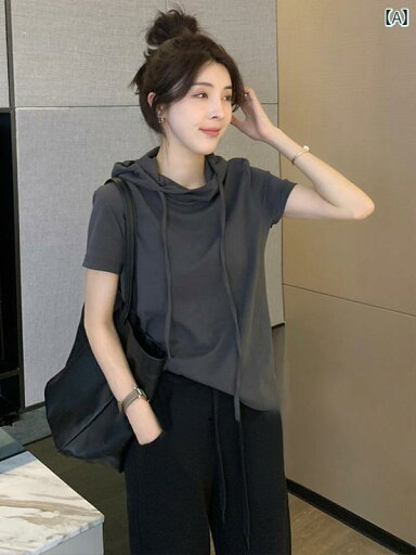 パーカー 半袖 レディース おしゃれ 夏 フード Tシャツ ゆったり 薄手 プルオーバー トップス 普段着 お出かけ カジュアル シンプル グレー 白 パーカー 半袖 レディース おしゃれ 夏 フード Tシャツ ゆったり 薄手 プルオーバー トップス 普段着 お出かけ カジュアル シンプル グレー 白