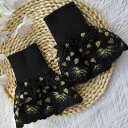 付け袖 レース フェイク セーター 刺繍 装飾 ウール 黒 白 花柄 シンプル ナチュラル おしゃれ おでかけ 普段使い カジュアル インナー パーティー 通気性 柔らかい 暖かい