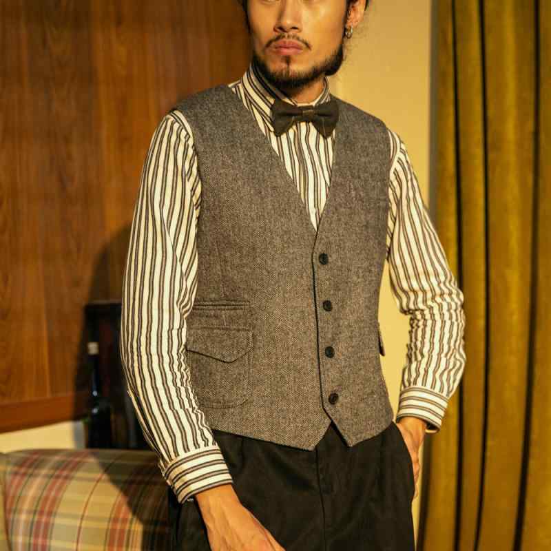 おしゃれ ベスト メンズ 秋冬 トップス Vネック 前開き 襟なし ポケット 斜め裾 シングルブレスト 薄手 スリム ビジネス フォーマル カジュアル 無地 大きいサイズ 赤茶色 グレー 青