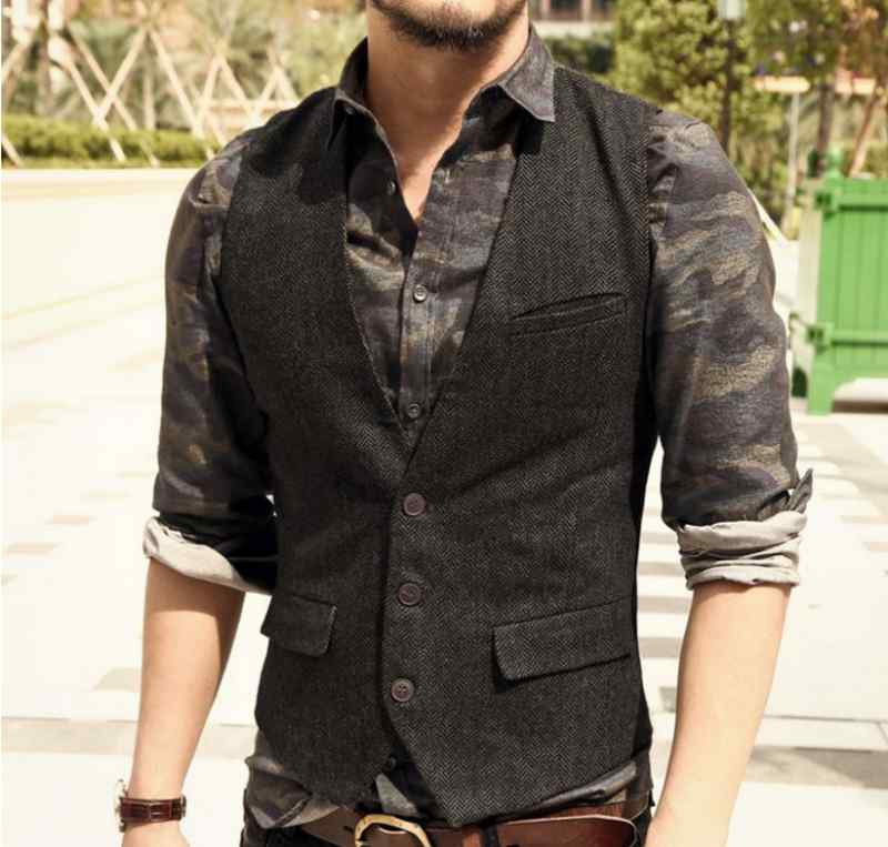 おしゃれ ベスト メンズ 春夏 秋冬 トップス Vネック 前開き 襟なし ポケット 斜め裾 シングルブレスト 旅行 オフィス フォーマル カジュアル 大きいサイズ 無地 グレー 茶色 青