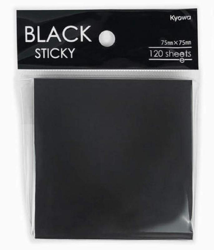 Kyowa BLACK STICKY ふせん (黒付箋) 120シート (75x75mm)