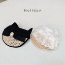 犬 帽子 日よけ おしゃれ ペット用 夏 ハット 屋外 アウトドア ビジュー レース リボン お出かけ 散歩 旅行 写真 撮影 猫 紐 調節 麦わら 白 黒