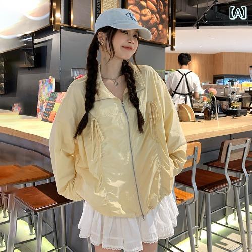 アウター レディース 薄手 夏 日焼け防止 長袖 アウトドア 虫よけ カジュアル クリーミー 黄色 女性 ゆったり 通気性 スリム