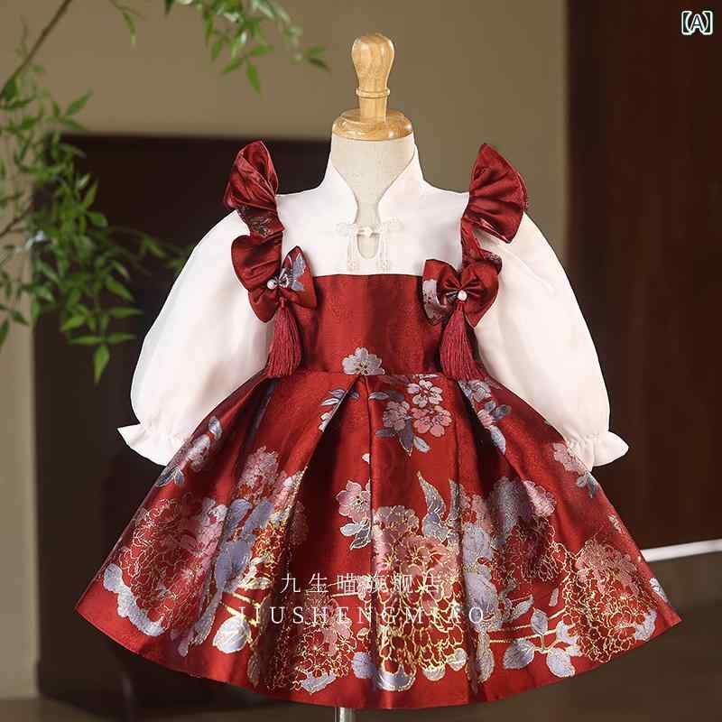 チャイナドレス 女の子 ベビー キッズ フォーマルウェア ワンピース 中国風 1歳 誕生日 満1歳祝い お食..