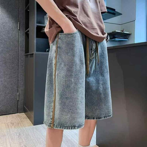 デニム ハーフパンツ メンズ 春夏 短パン 五分丈 ワイドレッグ ゆったり ストレート カジュアル お出かけ レジャー ストライプライン おしゃれ 大きいサイズ 黒 青 デニム ハーフパンツ メンズ 春夏 短パン 五分丈 ワイドレッグ ゆったり ストレート カジュアル お出かけ レジャー ストライプライン おしゃれ 大きいサイズ 黒 青