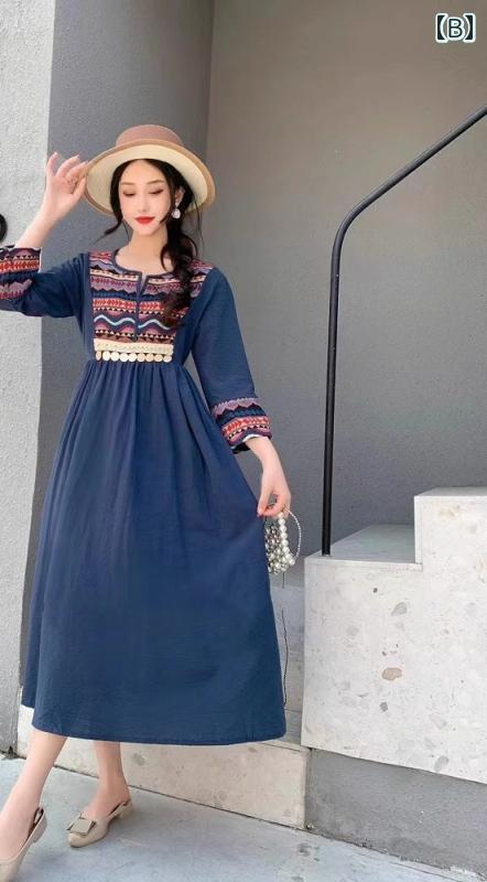 フリルプリントワンピース (T)