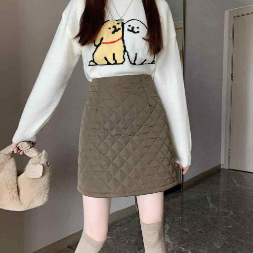 ミニスカート 冬 かわいい カジュアル キルティング 菱形 女性 ハイウエスト スリム Aライン 多用途 ボトニング ミニスカート 冬 かわいい カジュアル キルティング 菱形 女性 ハイウエスト スリム Aライン 多用途 ボトニング
