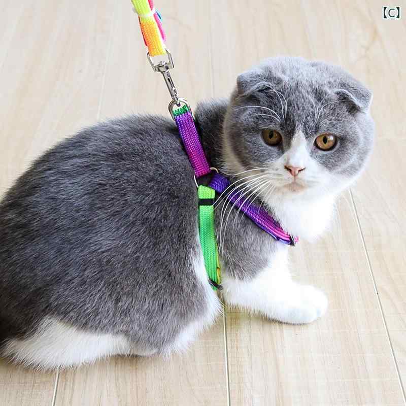 猫 ハーネス 抜けない リード フリー チェストストラップ おでかけ 散歩 ロープ ペ...