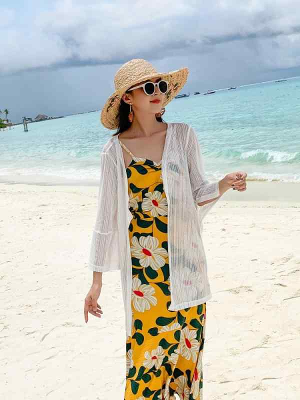 水着ビキニ検索結果｜ビーチ カバーアップ レディース トップス カーディガン ガウン 体型 二の腕 日焼...