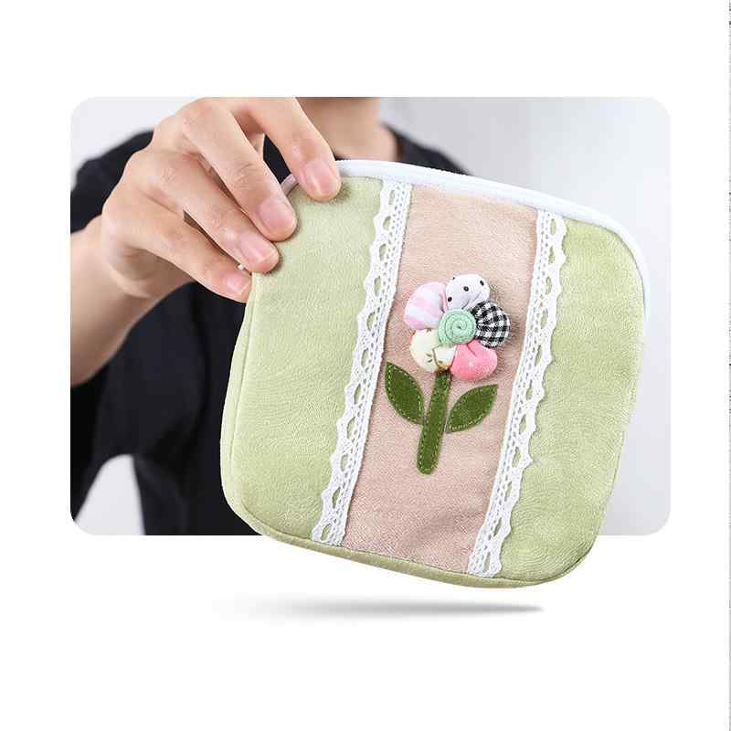 ナプキンポーチ サニタリー ポータブル 生理用品 収納 袋 かわいい 綿 小物入れ バッグ 女の子 レディ..