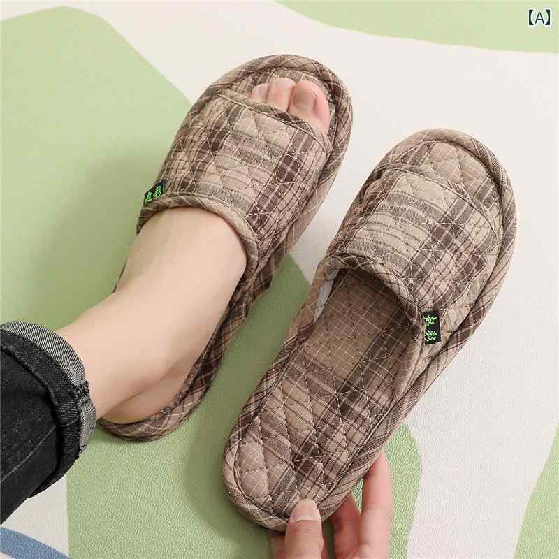 スリッパ 静音 レディース メンズ 室内 おしゃれ 滑り止め 底 布 コットン 前あき ルームシューズ 軽量..