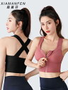 ブラジャー スポーツ ヨガ 前開き 揺れにくい レディース フルカップ 綿 パット 下垂防止 ずれにくい ノンワイヤー フロントジップ ファスナー バッククロス 下着 ストレッチ 通気性 吸湿 速乾 ランニング フィットネスウェア 美背中 黒 ピンク 青