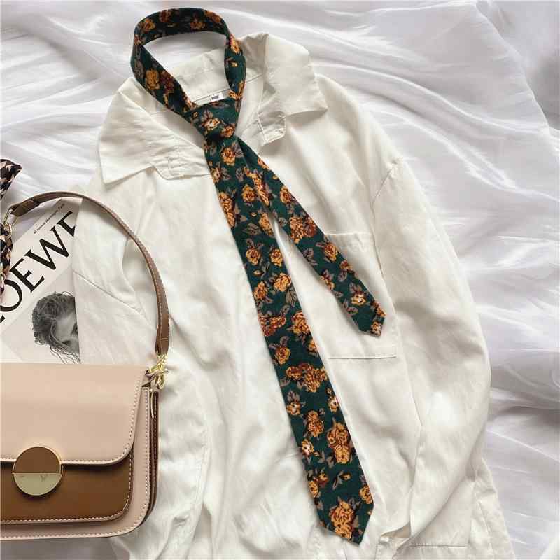 ネクタイ ワンタッチ メンズ 7cm幅 おしゃれ レトロ 個性的 カジュアル 英国 カレッジ 花柄 バラ 緑 ポリエステル プレゼント 誕生日