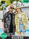 柄シャツ メンズ カジュアル 半袖 開襟 前開き ボタン ポケット メタルプレート 羽織 ポリエステル おしゃれ 総柄 花 グレー 大きいサイズ リゾート(4)