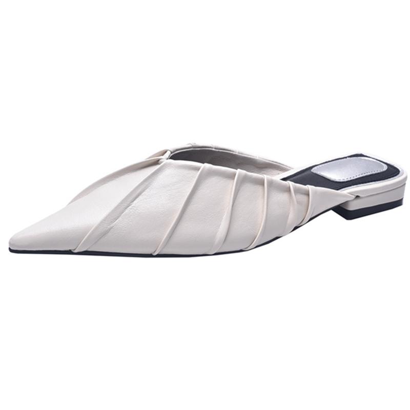 サンダル レディース つっかけ ミュール ぺたんこ 韓国 春夏 ポインテッドトゥ 甲深 ローヒール おしゃれ カジュアル ビジネス 通勤 無地 白 黒