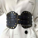 ベルト レディース 太い サッシュ アクセサリー 装飾 小物 PU 革 合金 ダブルバックル 細見え スリム 伸縮性 柔らかい 普段使い ショッピング レトロ おしゃれ アメカジ 黒 茶色