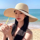 麦わら帽子 レディース 夏 太陽 日よけ 日焼け防止 つば広 ビーチ 海辺 旅行 エレガント 折りたたみ 小顔効果 調節可能 黒 カーキ ベージュ