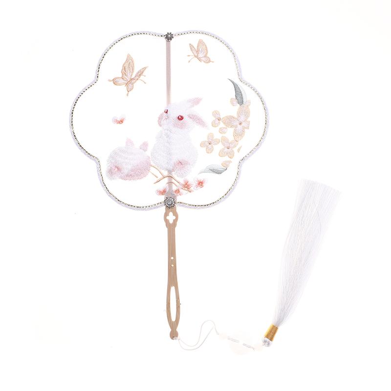 扇子 レディース 団扇 丸型 花型 チャイナ風 小さめ 手持ち レトロ 刺繍 工芸品 韓服 小道具 ダンス 演..