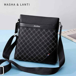 ショルダーバッグ メンズ 斜めがけ PVC カジュアル 春夏 レトロ 柔らかい 撥水性 耐久性 シンプル おしゃれ 普段使い ビジネス チェック柄 黒