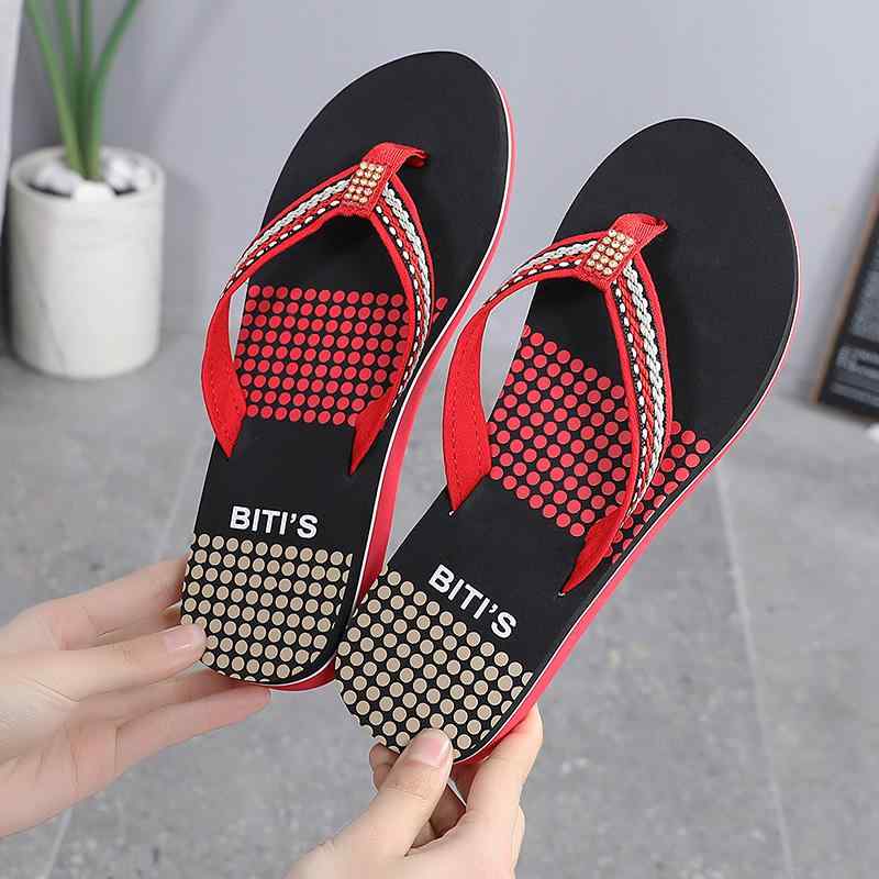 ビーチサンダル レディース おしゃれ 春夏 フラット ソフト ラインストーン カジュアル ドット 幾何学..