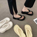厚底 ビーチサンダル レディース 春夏 PU フラット カジュアル シンプル 無地 緑 黒 白 ベージュ レジャー リゾート 海水浴 プレゼント