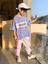 キッズ 夏服 セットアップ 男の子 半袖 丸首 シャツ ショートパンツ 韓国 薄手 カジュアル スポーツ おしゃれ シンプル 白 紫 ピンク