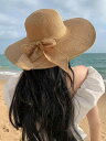 麦わら帽子 大人 レディース つば広 リボン おしゃれ 日除け 遮光 日焼け防止 夏 蒸れにくい 紐付き 小顔効果 ストローハット ワイドブリム 海 ビーチ 旅...