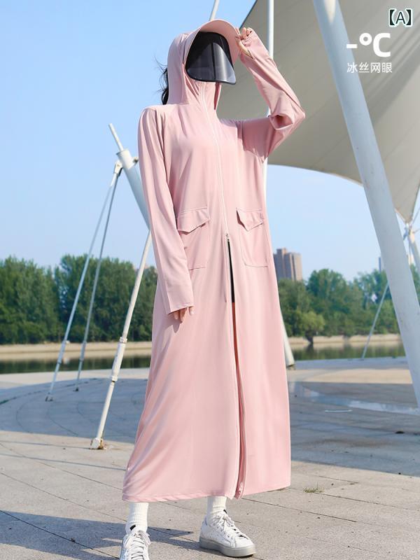 uvカット パーカー ロング 全身 おしゃれ 夏 日焼け防止 アウトドア フード 冷感 ひんやり 長袖 薄手 ..