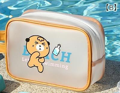 ビーチバッグ キッズ 女の子 男の子 ポータブル 水泳 プール 乾湿分離 ウォッシュ 大容量 収納 防水 キャンディーカラー スポーツ ファスナー恐竜 トラ 小物 ポーチ 3