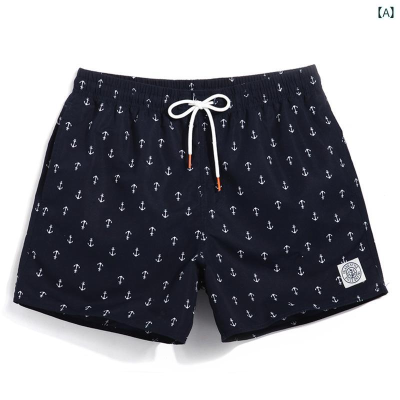 海パン メンズ おしゃれ 夏 水着 サーフパンツ ボクサー ショーツ 大きいサイズ 紐 裏地 メッシュ 速乾..