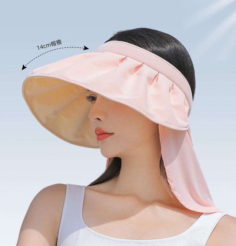 サンバイザー レディース UVカット つば広 涼しい 快適 通気性 ネック 首元 顔 カバー 帽子 夏 日よけ ..