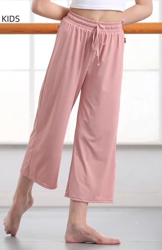 キッズ ダンス パンツ 女の子 バレエ 練習着 夏 ストレート ワイド 涼しい 快適 日焼け防止 ドレープ ゆったり スポーツ 柔らかい 動きやすい 普段使い ピンク 緑