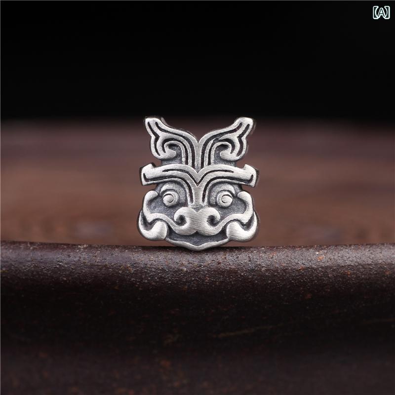 ペンダントトップのみ レトロ メンズ レディース 大人 アクセサリー 小物 パーツ 小さめ ネックレス ブレスレット用 キーホルダー シルバー 獣