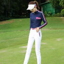 ゴルフウェア レディース 大きいサイズ 春夏 パンツ セットアップ トップス 長袖 スポーツ ボトムス スリム フィット おしゃれ ハーフジップ ブルー ホワイ...