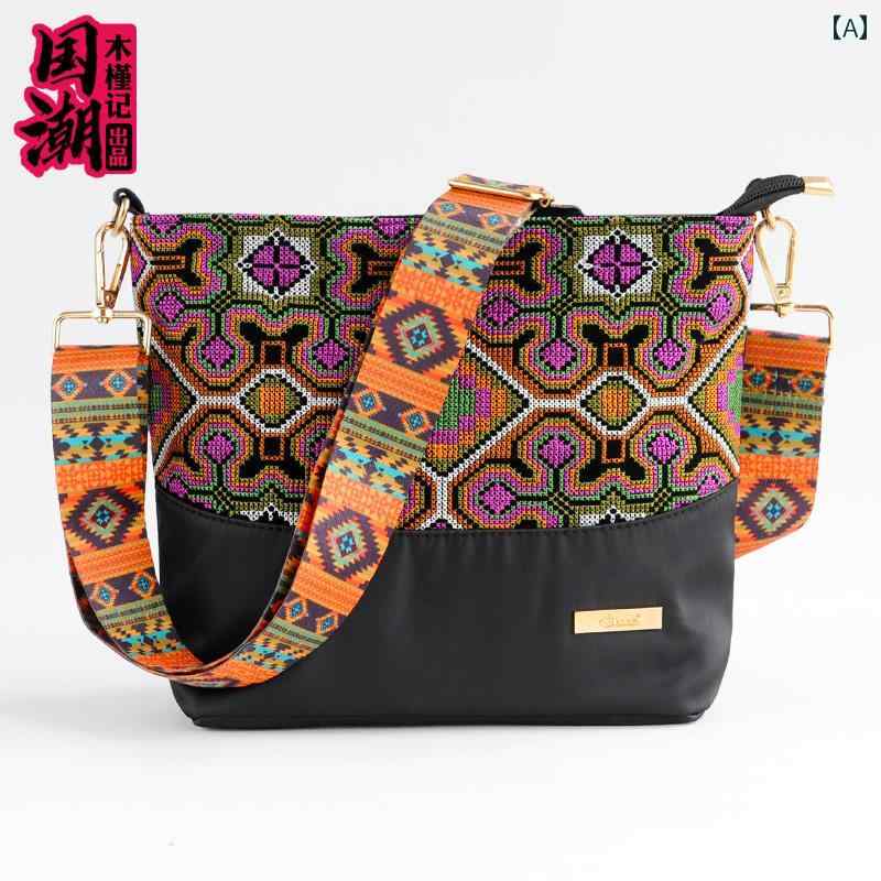Other - ショルダーバッグ レディース 斜めがけ 大人 おしゃれ 多用途 レディース 防水 布 花 刺繍 エスニック チャイナ風 カジュアル