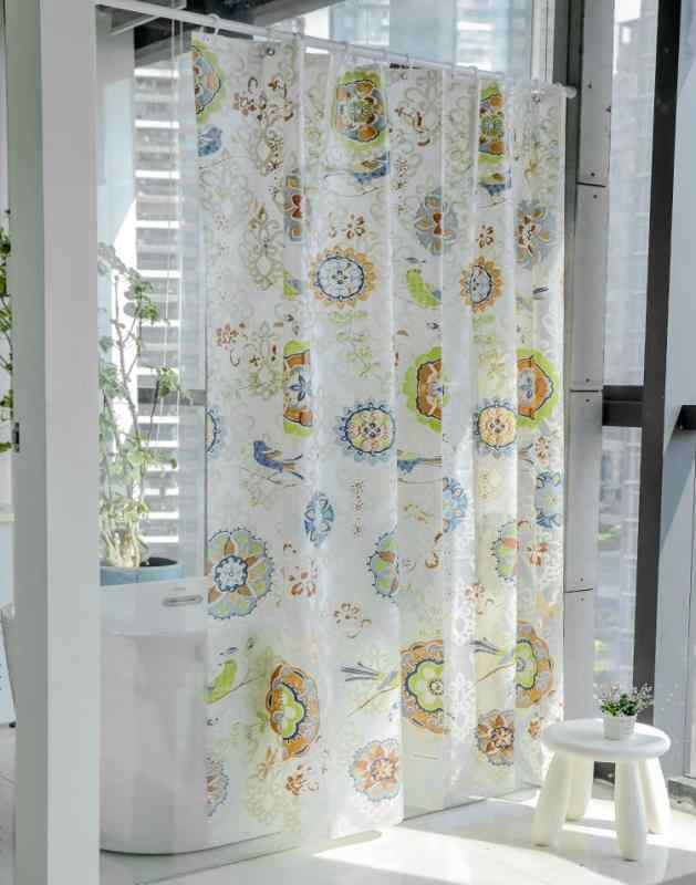 お風呂 シャワーカーテン EVA 防水 厚手 防カビ 浴室 ユニットバス 中国風 トイレ 仕切り 吊り下げ 保..