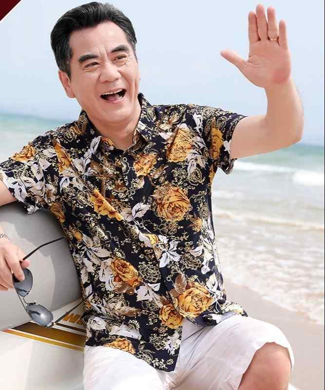 乐天商城 - 花柄 シャツ メンズ 半袖 おしゃれ 涼しい 夏 ゆったり カジュアル 総柄 個性 角襟 大きいサイズ 青 緑 赤 父の日 プレゼント