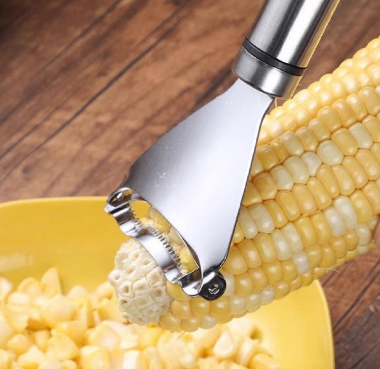 コーンピーラー ステンレス 鋼 とうもろこし 脱穀機 手動 キッチン ツール 家庭用 シルバー セット 便..